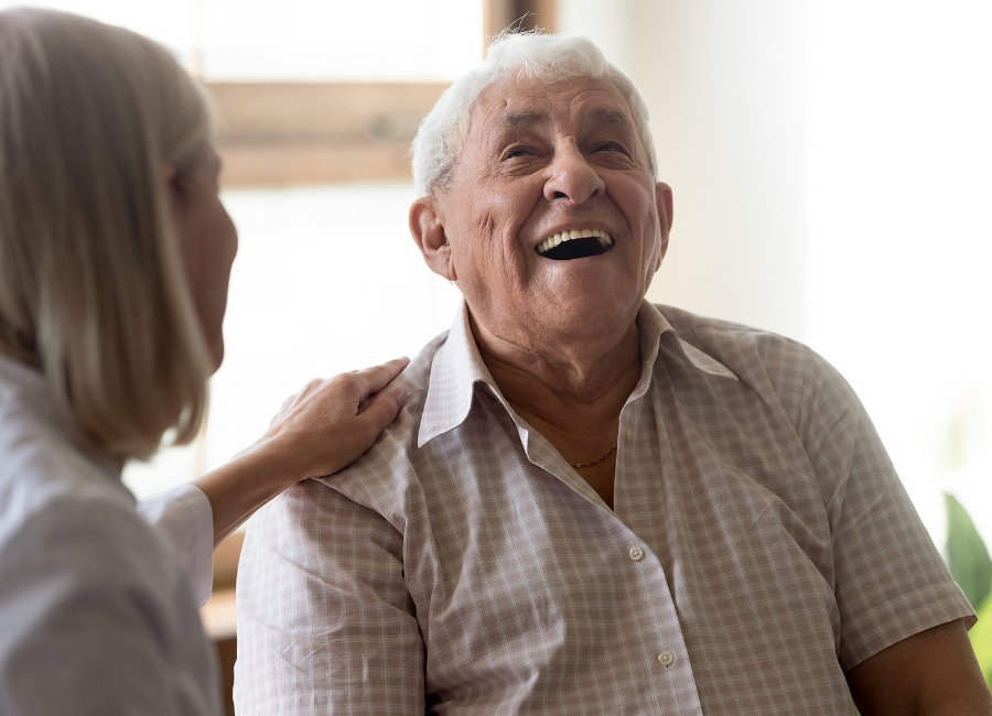 Senior companions senior man happy volunteer